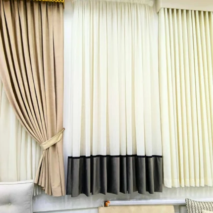 White Curtain with Dark Border | Rukan Al Fareed